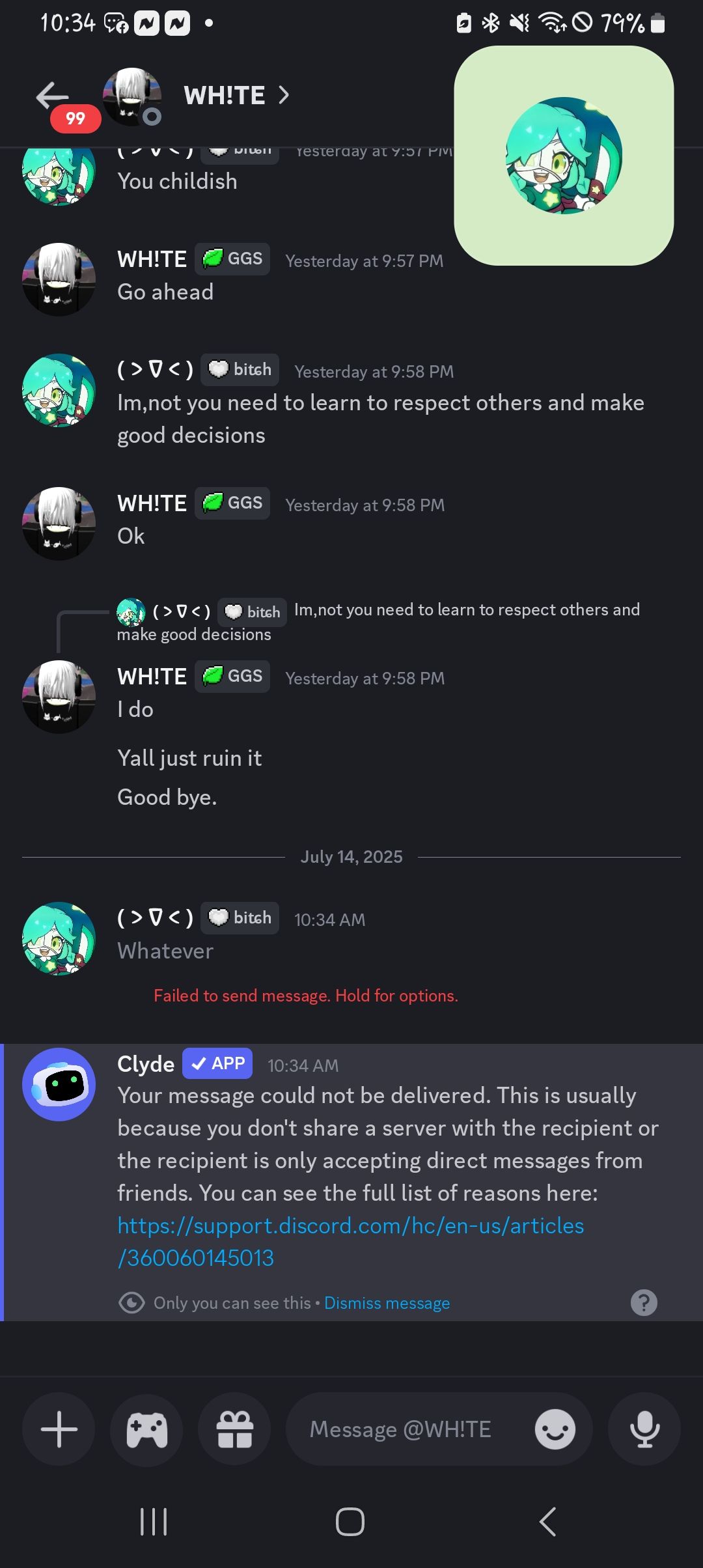 Blocked my gf because she talked sense into him💔🥀